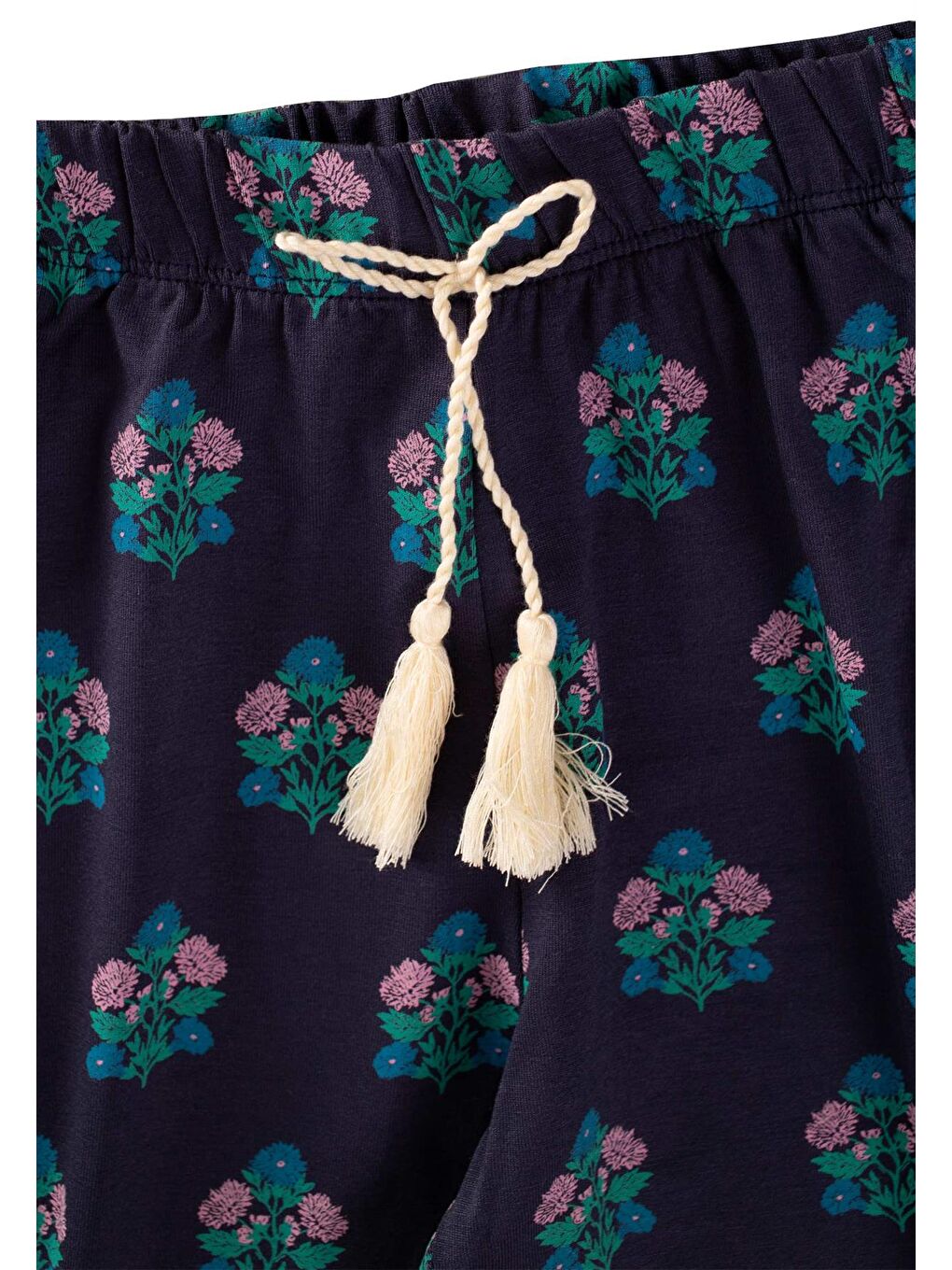 Desenli Bilek Boy Şalvar 3-9 Yaş Lacivert-2