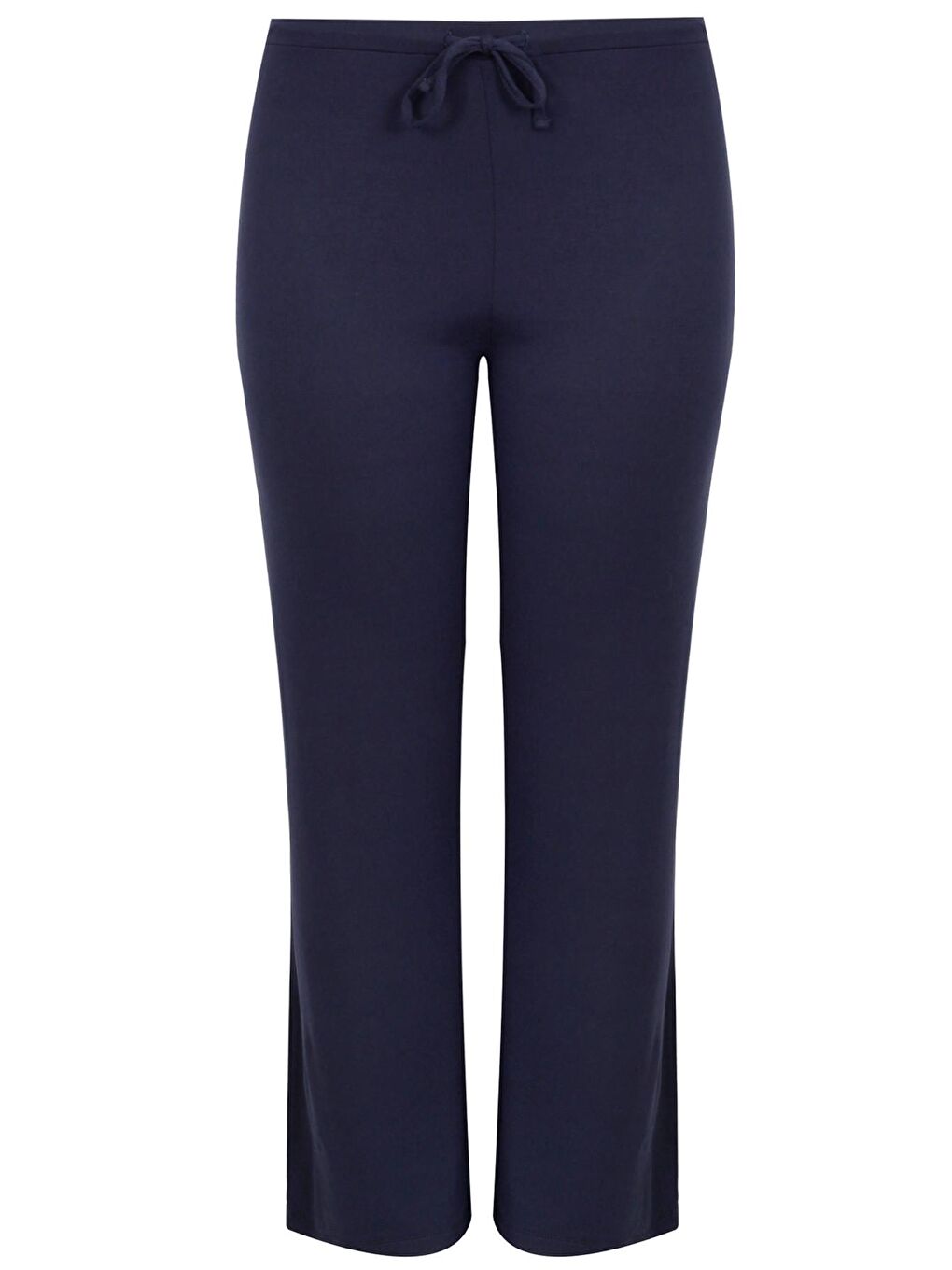 Lacivert Büyük Beden Beli Lastikli Bol Paça Rahat Kalıp Pantolon 142022-3