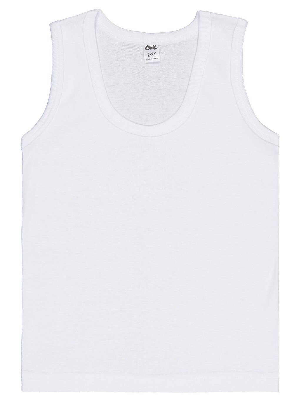 Beyaz Boys Basic Ribana 2-12 Yaş Atlet - Standart