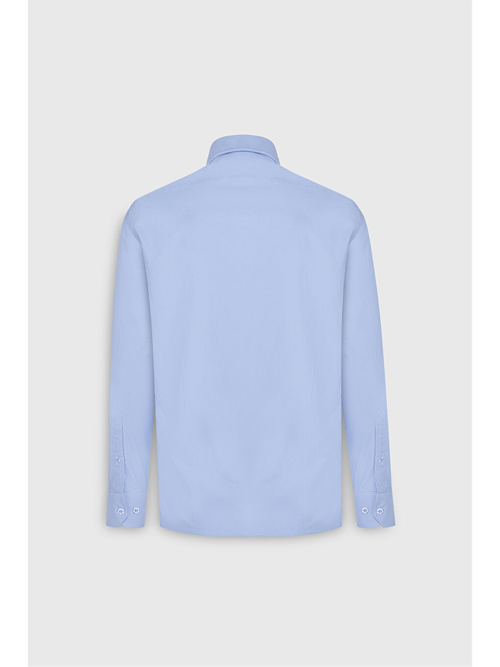 Erkek Mavi %100 Pamuk Slim Fit Dar Kesim Düğmeli Yaka Oxford Gömlek-8