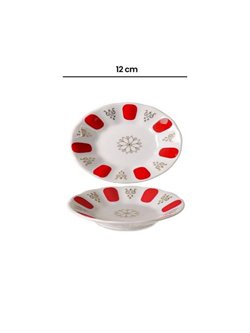 Yaldızsız Çay Tabağı - Kırmızı-1