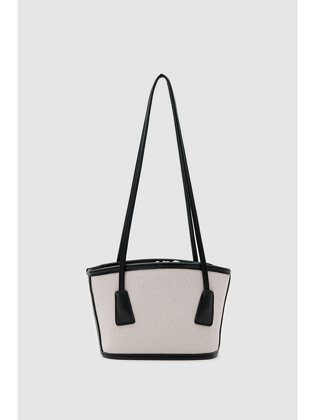 Padra Büzgülü Bucket Kanvas Çanta Siyah-1