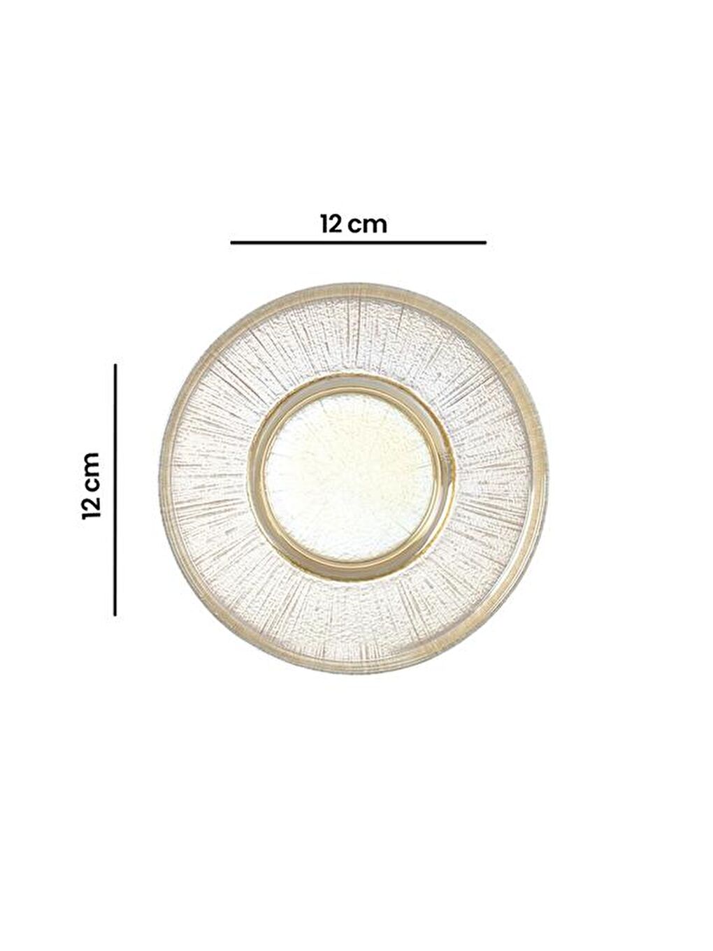 Kahverengi 14304 Çizgili Bal Lüsterli Çay Tabağı - 12 cm-1