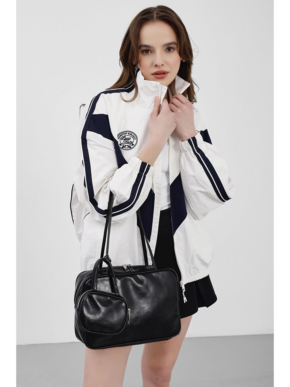 Choker Charmlı Omuz Çantası Siyah-2