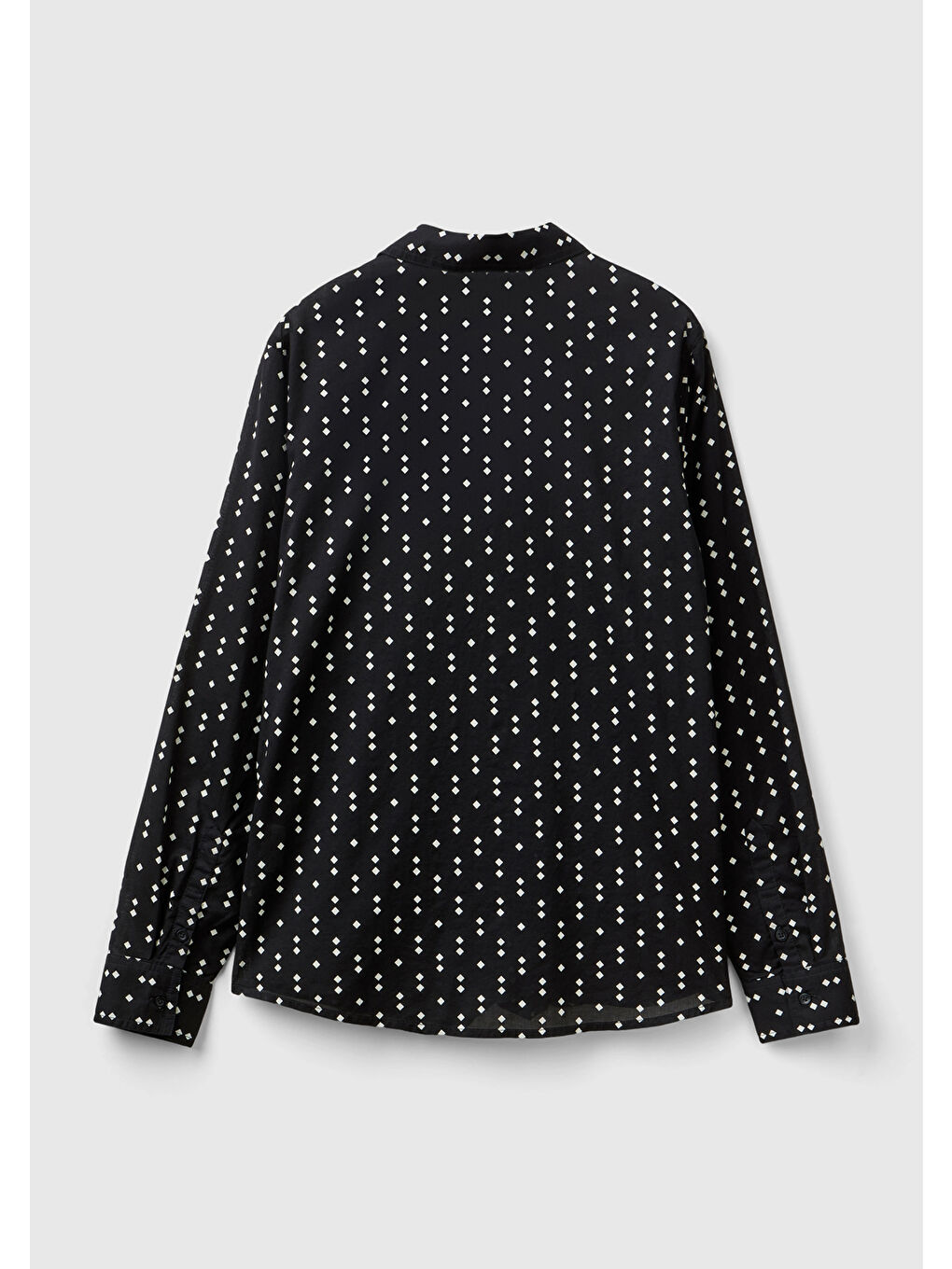 Kadın Siyah 100 Pamuk Desenli Gömlek-3