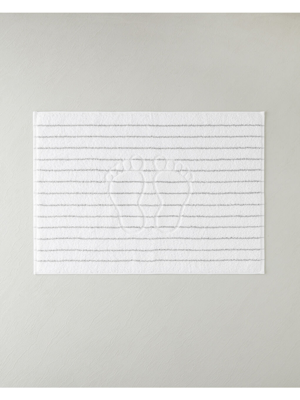 Mono Stripe Pamuk Ayak Havlusu 50x70 cm Beyaz - Gri