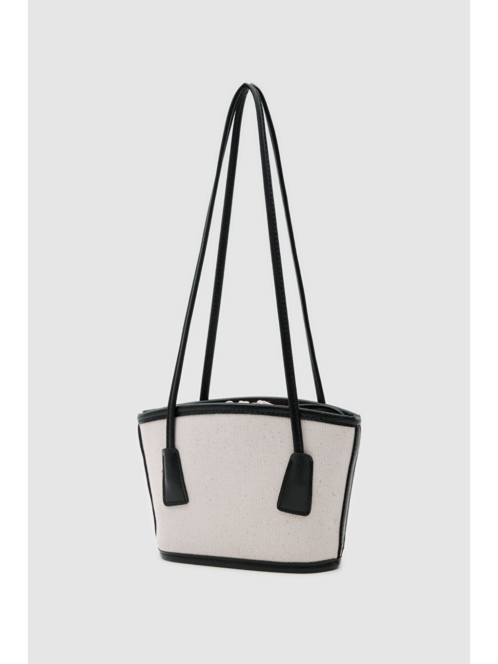 Padra Büzgülü Bucket Kanvas Çanta Siyah-3