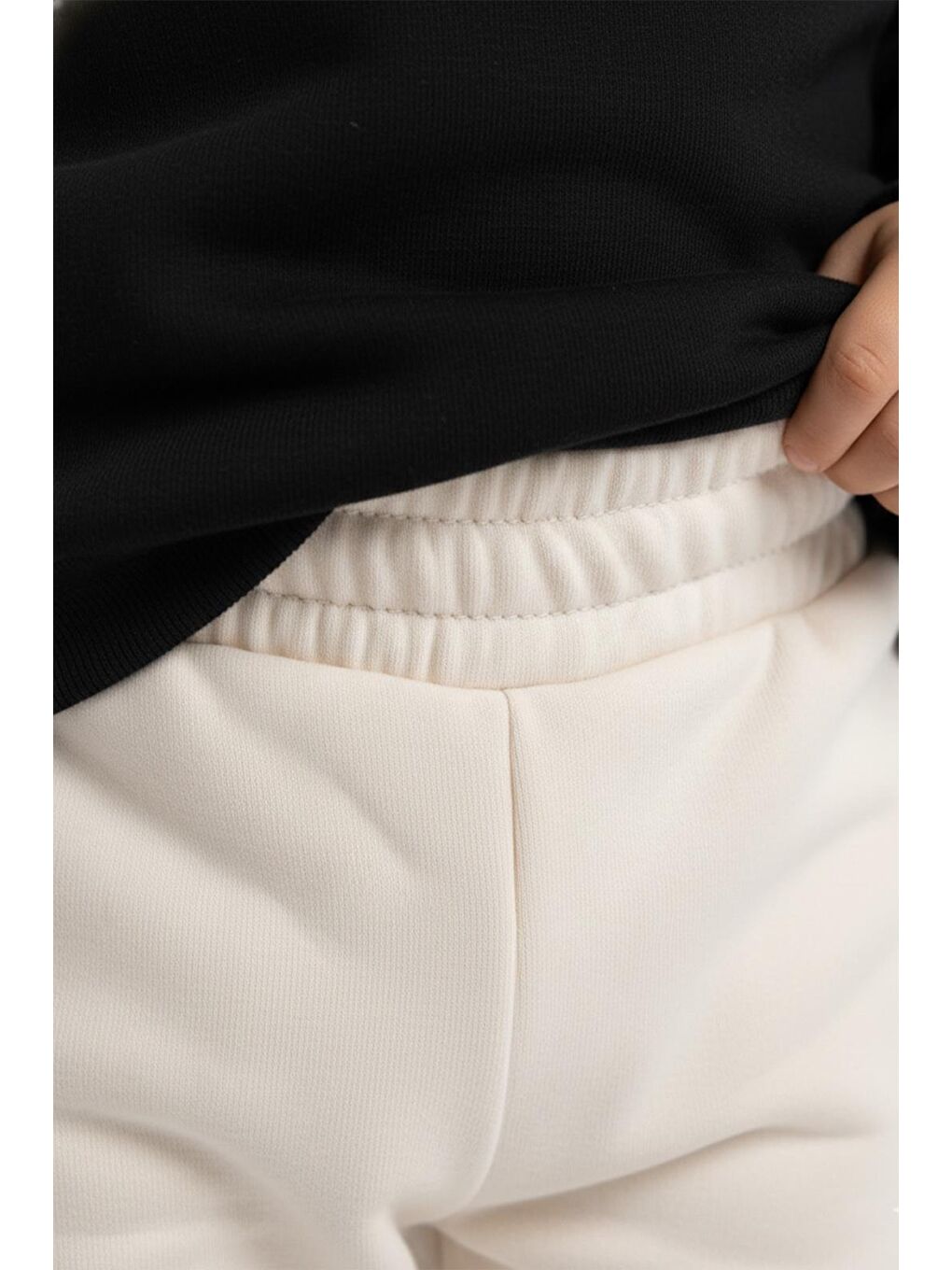 Erkek Çocuk %100 Pamuk Beli Ve Paçası Lastikli Eşofman Altı - Ekru (3-4 Yaş 8-9 Yaş)-1