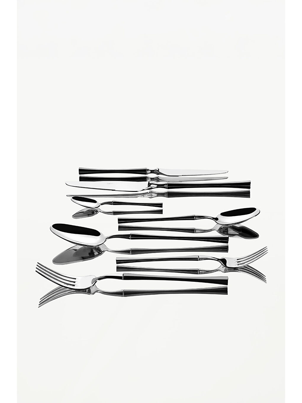 Gri Marbella Saten 12 Kişilik 89 Parça Deri Kutulu Çatal Kaşık Bıçak Takımı-2