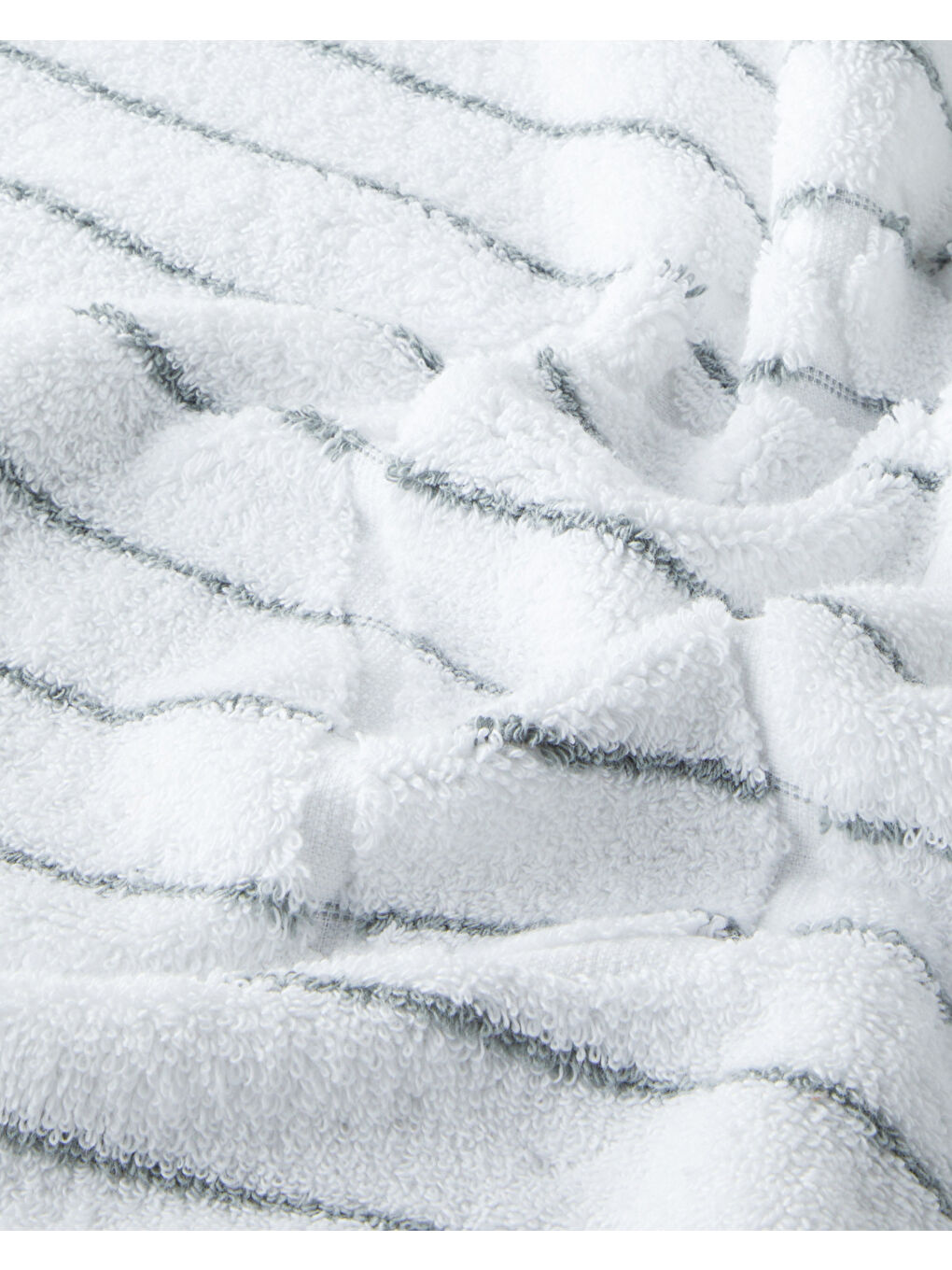 Mono Stripe Pamuk Ayak Havlusu 50x70 cm Beyaz - Gri-2