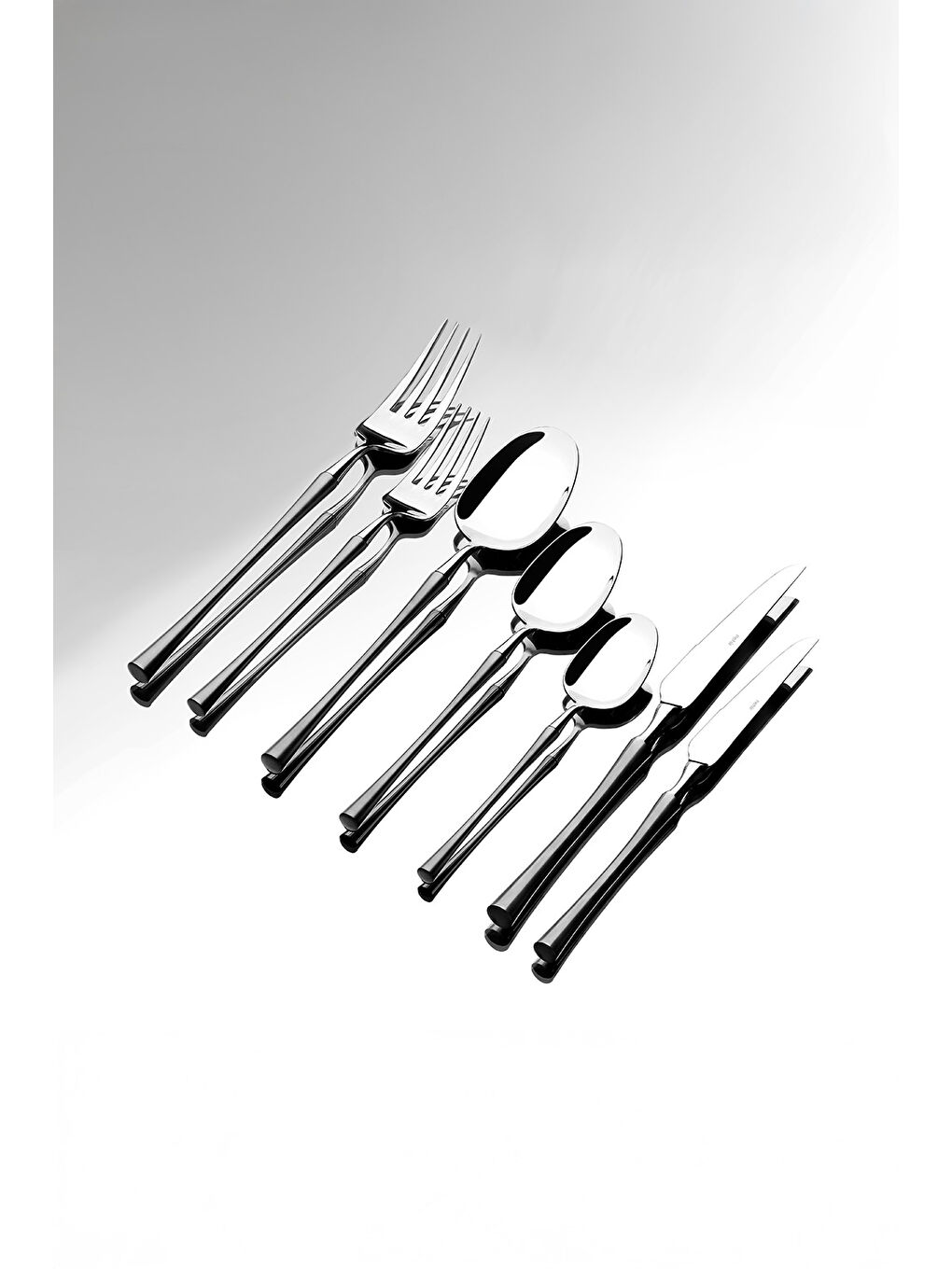 Gri Marbella Saten 12 Kişilik 89 Parça Deri Kutulu Çatal Kaşık Bıçak Takımı-3