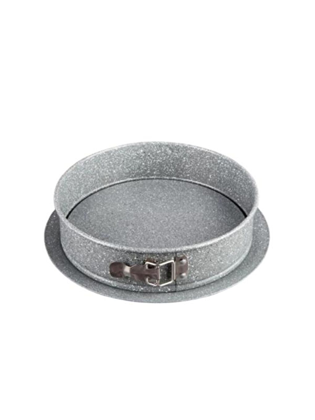 Granit Kaplama Kelepçeli Kek Kalıbı - Gri - 26x7 cm-1