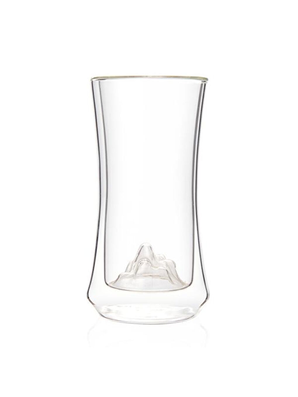 Renksiz Çift Cidarlı Figürlü Meşrubat Bardağı - Şeffaf - 300 ml-1