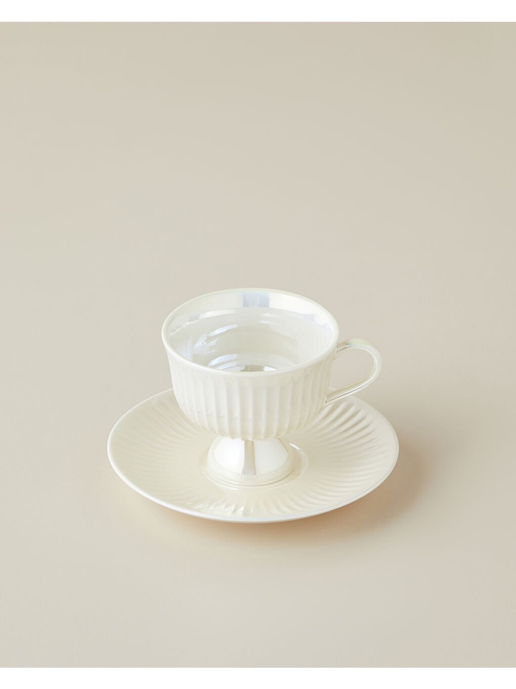 Perlisse New Bone China 12 Parça 6 Kişilik Kahve Fincan Takımı 90 ml Beyaz-1