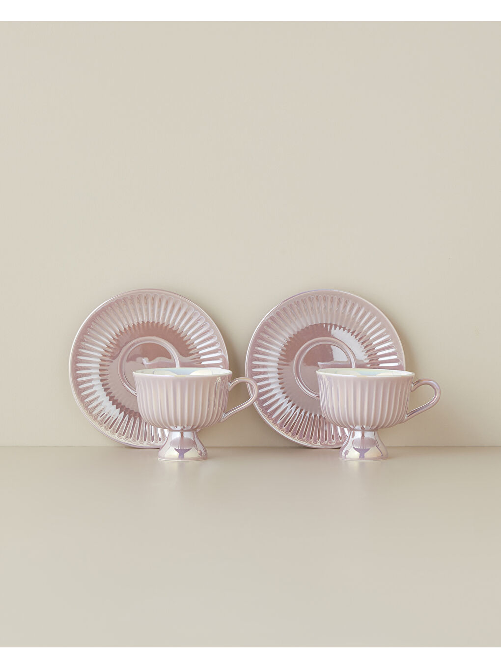 Perlisse New Bone China 12 Parça 6 Kişilik Kahve Fincan Takımı 90 ml Lila-3