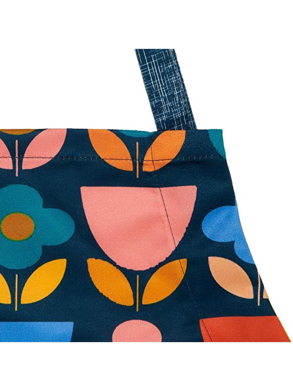Karışık Renkli Retro Çiçek Mutfak Önlüğü - 65x75 cm-1