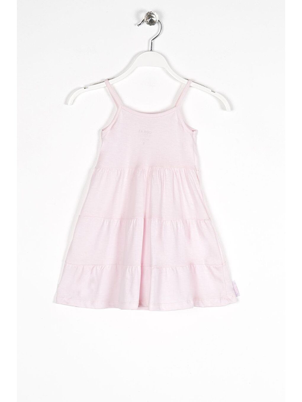 Askılı Kalp Baskı - Uçuk Pembe Renk Kız Çocuk Elbise-1