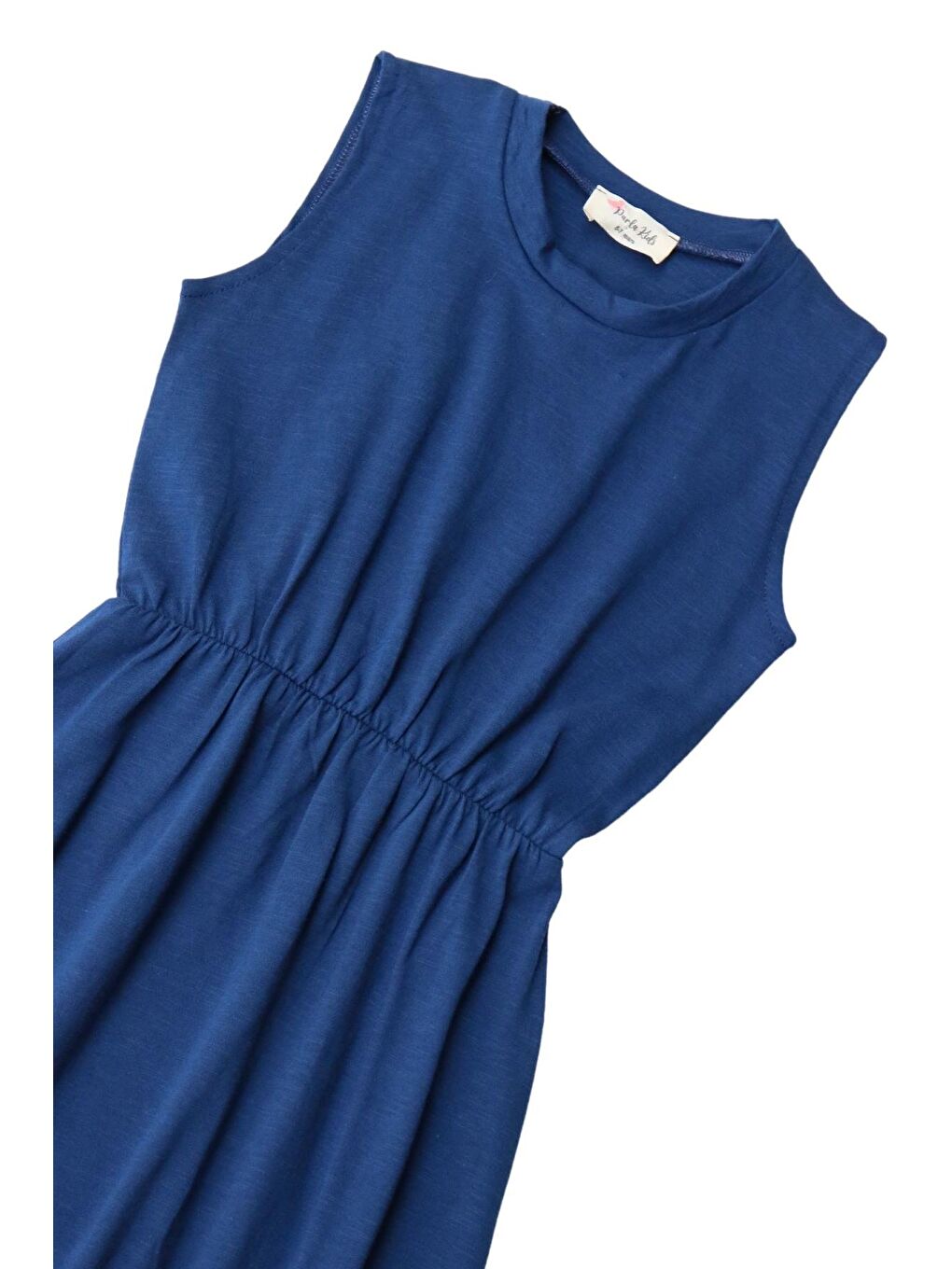 Kız Çocuk Açık Lacivert Elbise Beyaz Toka Takım-2