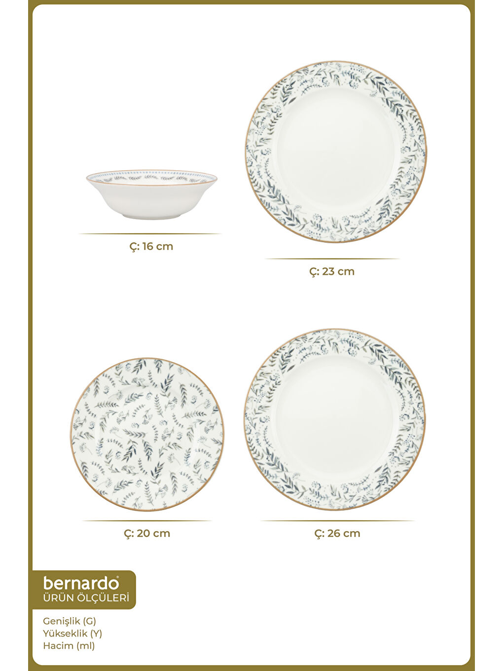 Beyaz Lotus 24 Parça Porselen Yemek Takımı-1