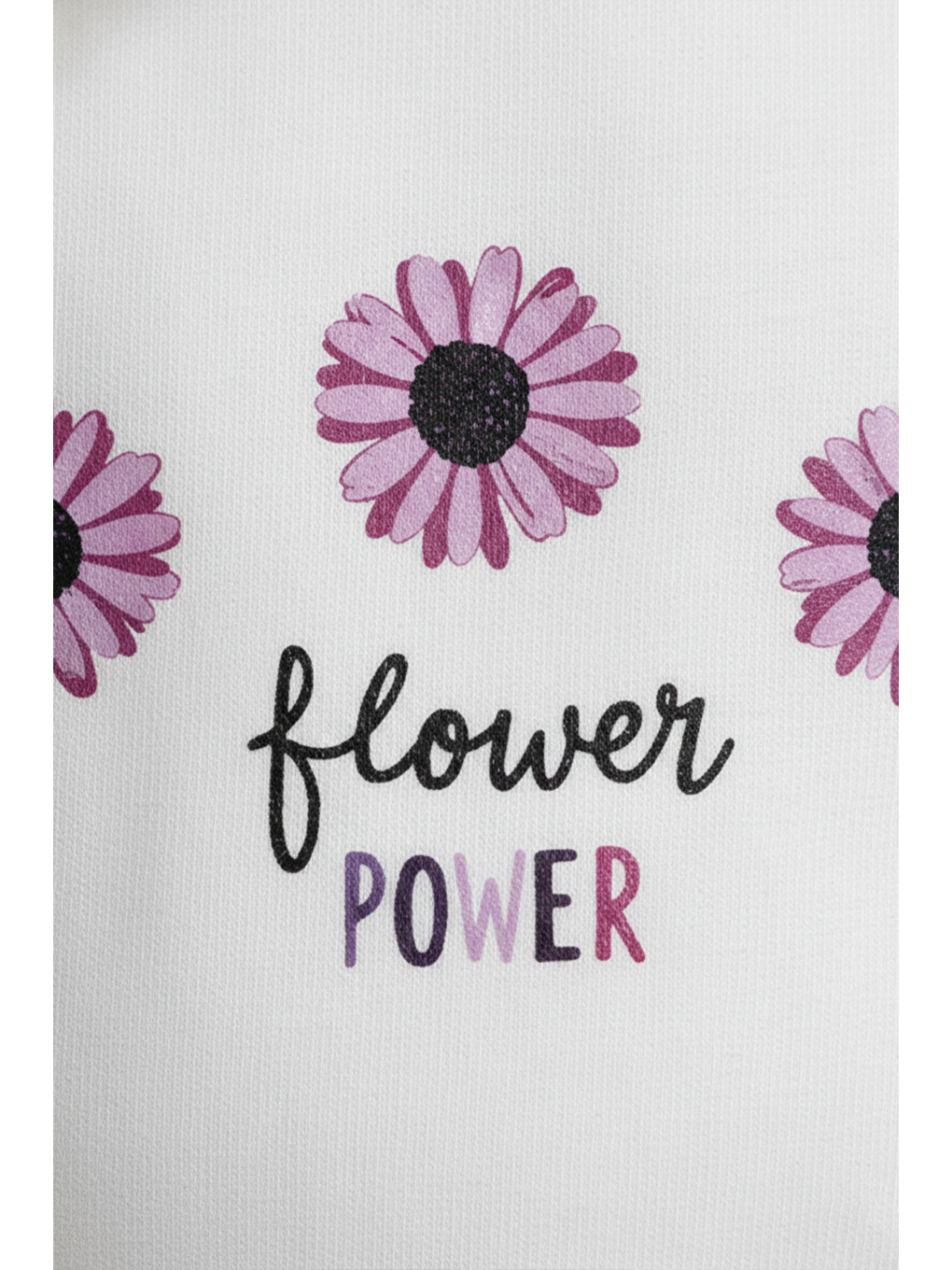 Beyaz Kız Bebek %100 Pamuk Çiçek Baskılı Tişört (6 Ay - 4 Yaş)-1