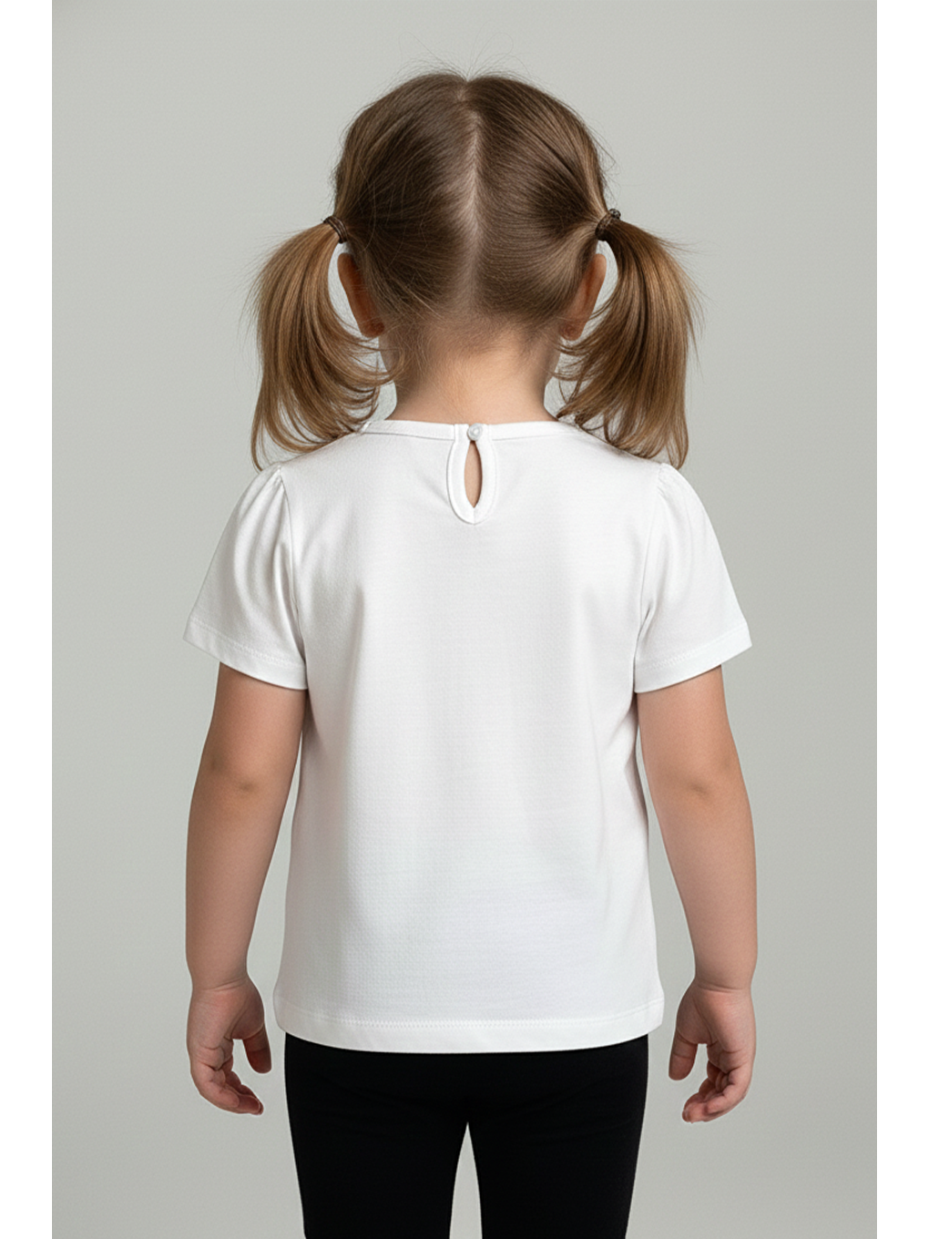 Beyaz Kız Bebek %100 Pamuk Çiçek Baskılı Tişört (6 Ay - 4 Yaş)-2