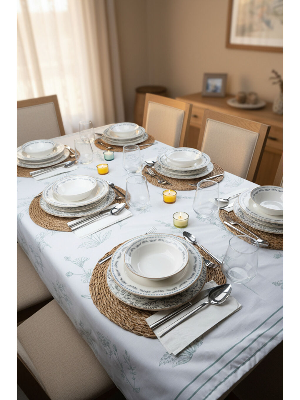 Beyaz Lotus 24 Parça Porselen Yemek Takımı-2