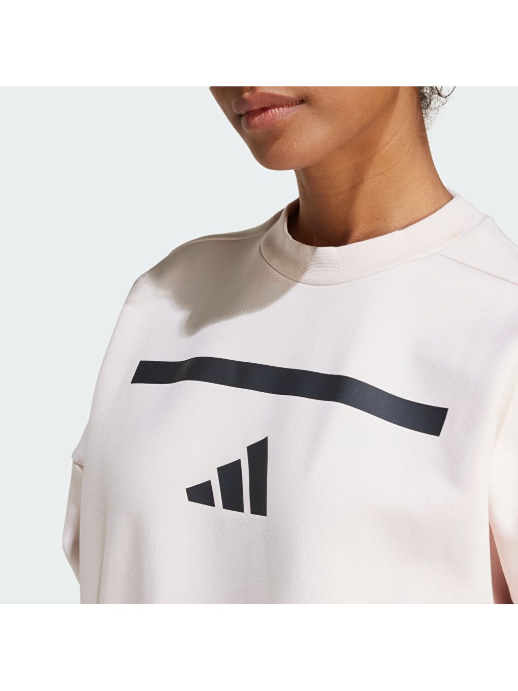 Adidas Ekru Z.N.E. Kadın Ekru Yuvarlak Yaka Sweatshirt - 2