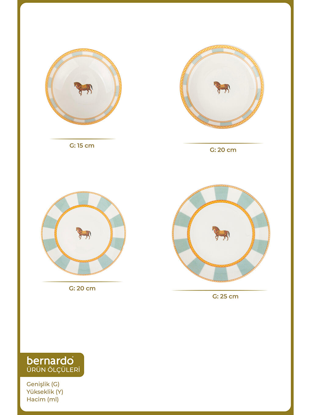 Beyaz Royal 24 Parça Porselen Yemek Takımı Yeşil-1