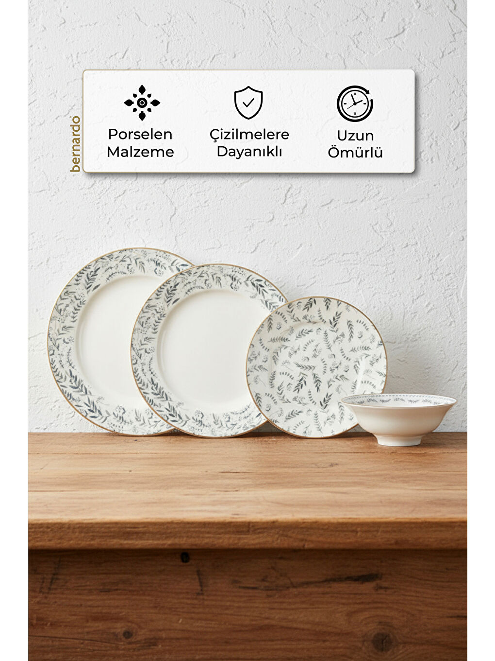 Beyaz Lotus 24 Parça Porselen Yemek Takımı-6