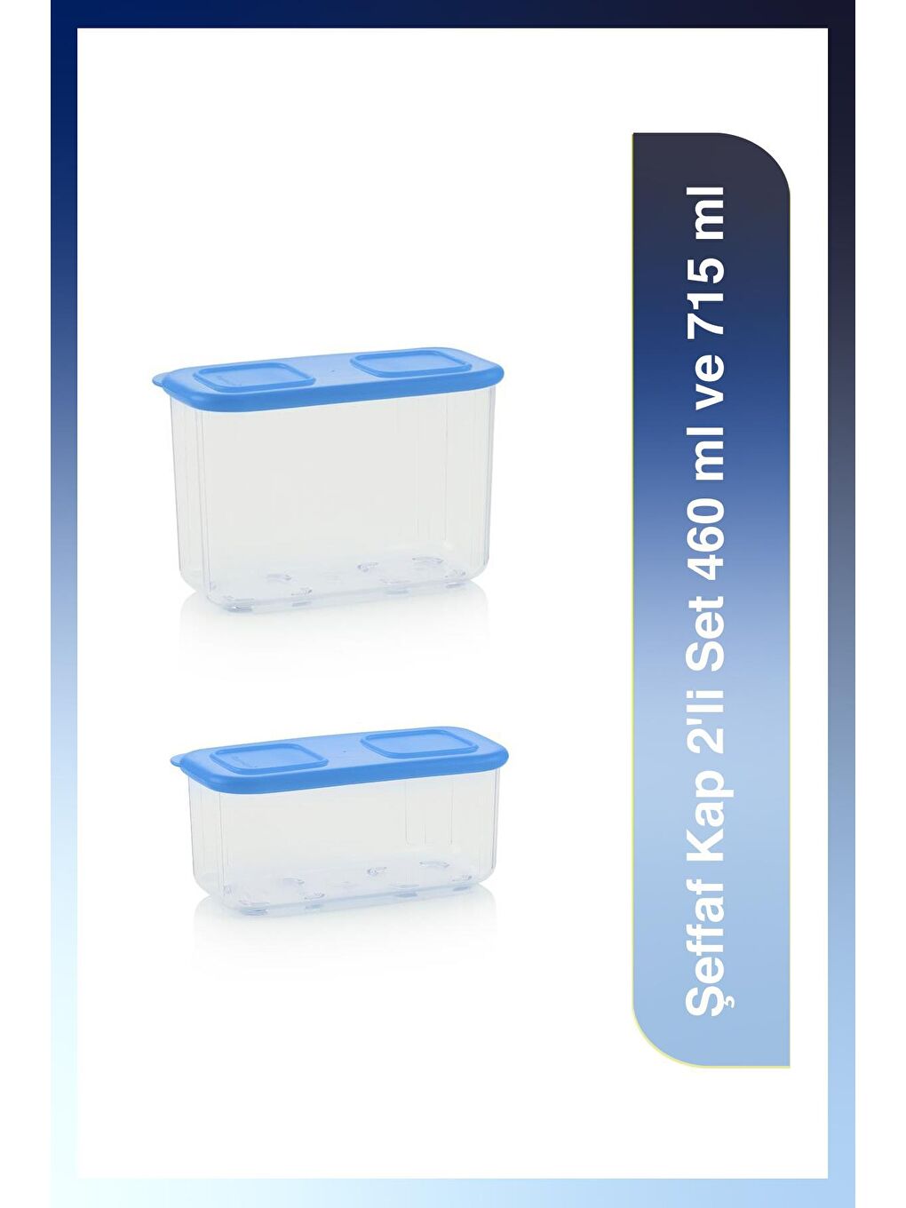 Tupperware Şeffaf Kap 2'li Set 460 ml ve 715 ml