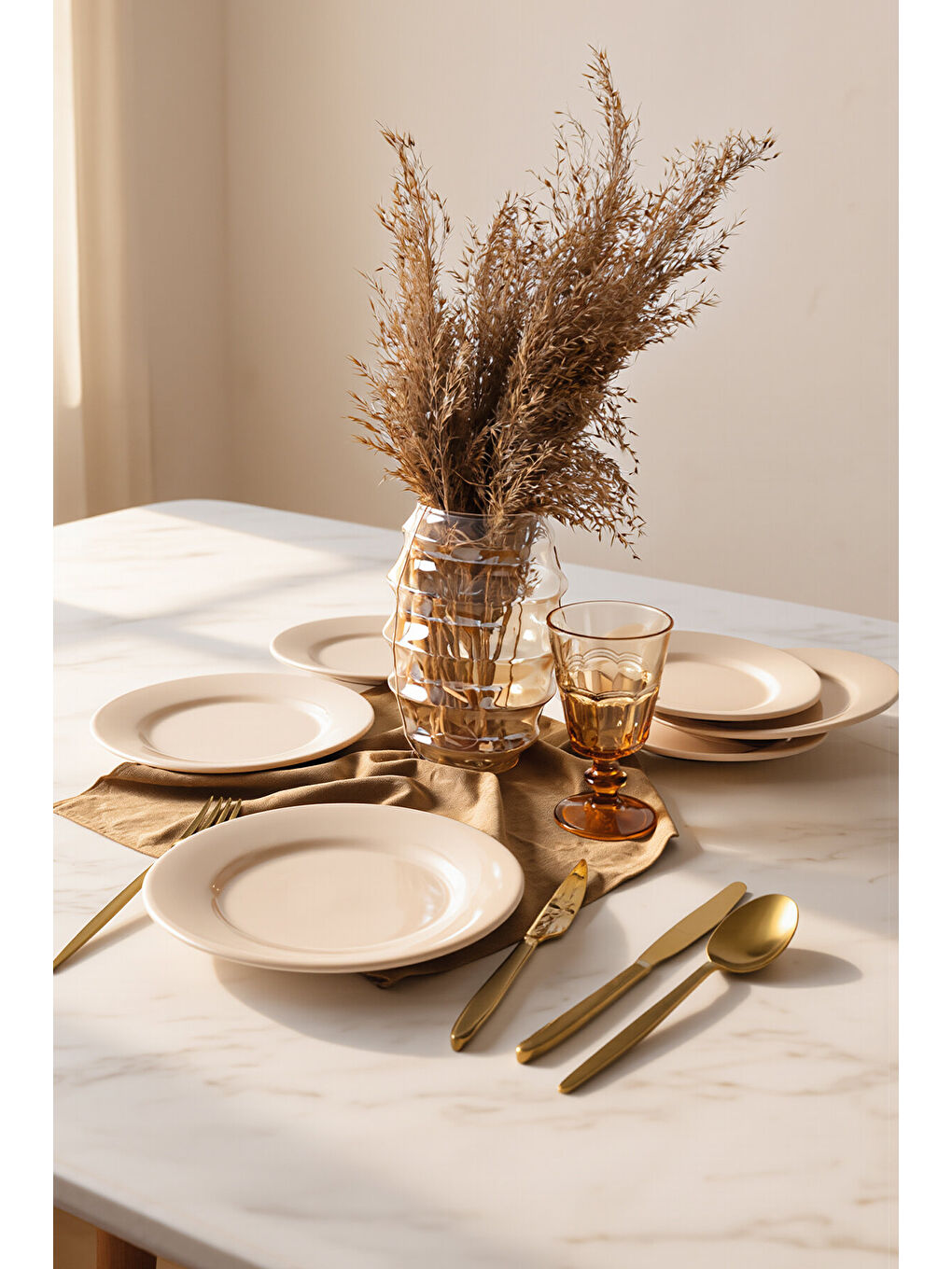 Ekru Krem Linda Pasta Tabağı 21 Cm 6 Adet-3