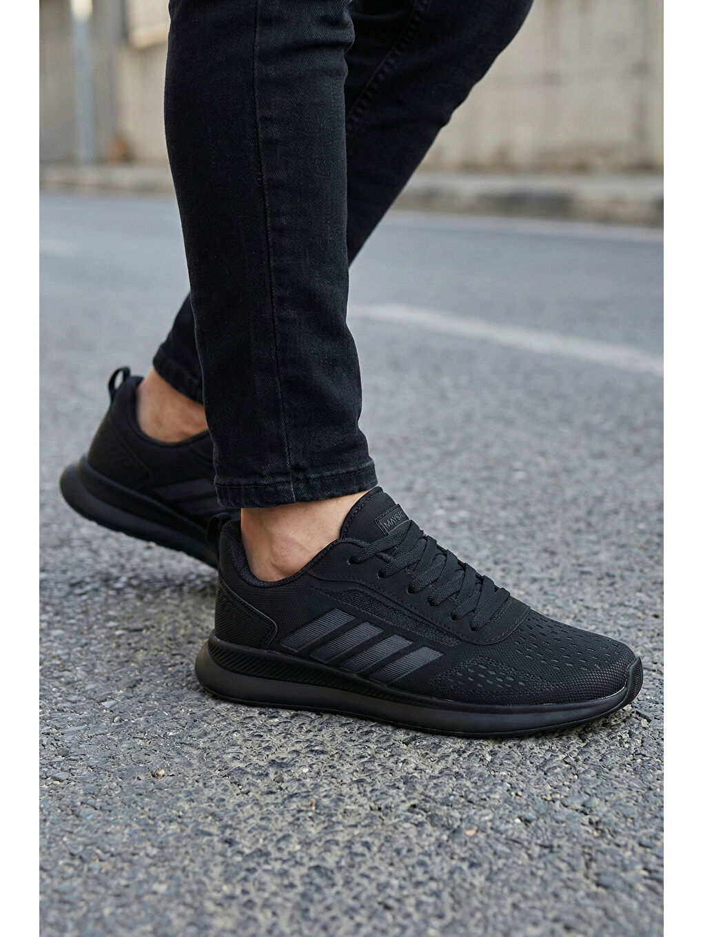 Siyah Duramo Günlük Ortopedik Erkek Sneaker Spor Ayakkabı-1