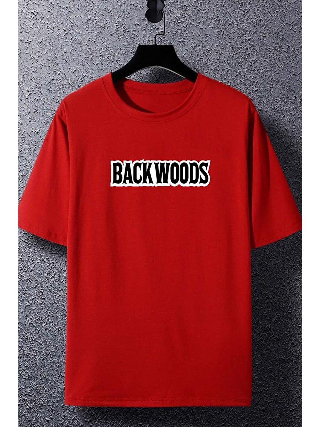 uyguntarz Kırmızı Unisex Backwoods Baskılı T-shirt