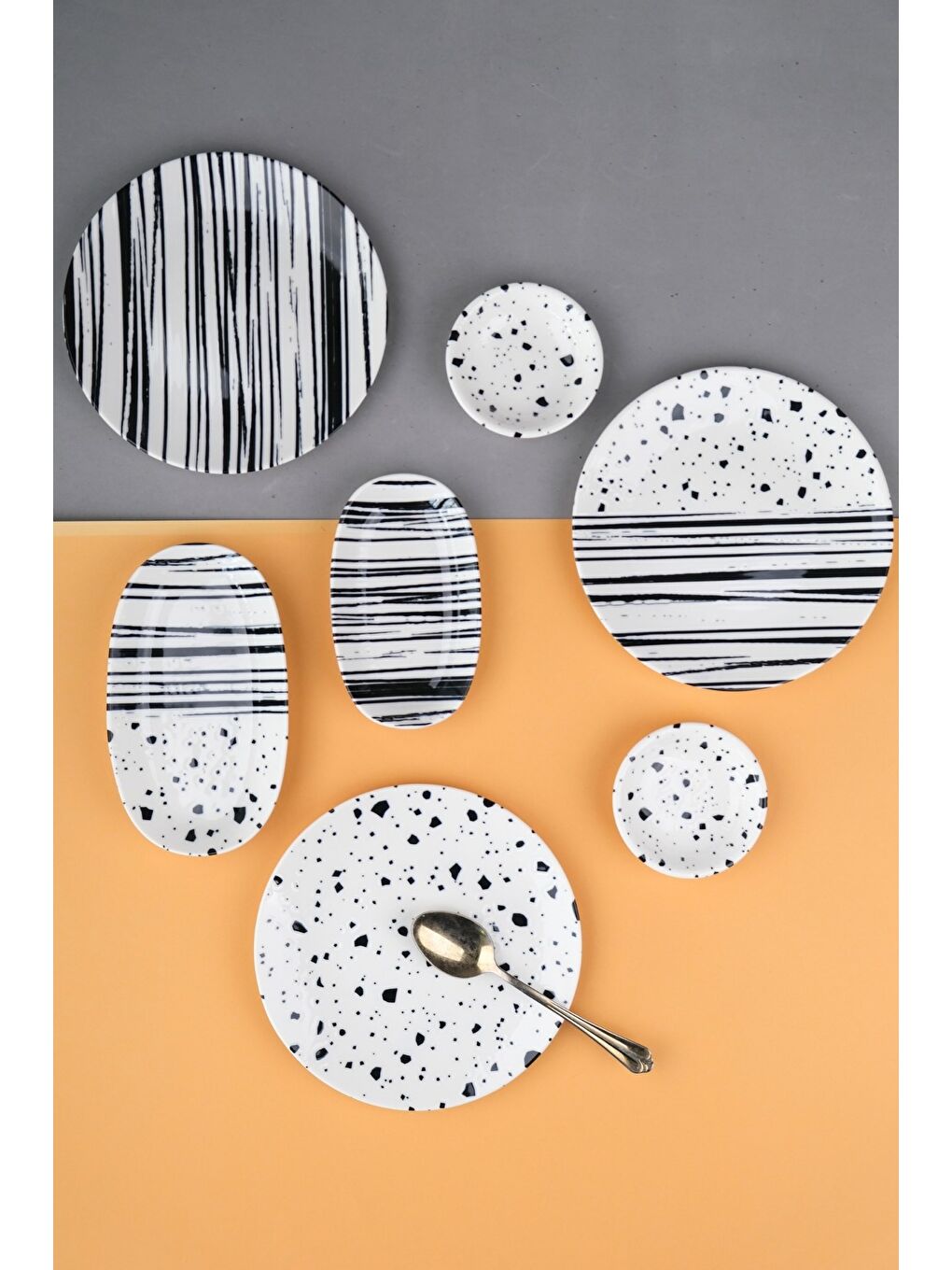 Beyaz Porselen Sidereal Kahvaltı ve İkram Takımı 6 Kişilik 14 Parça