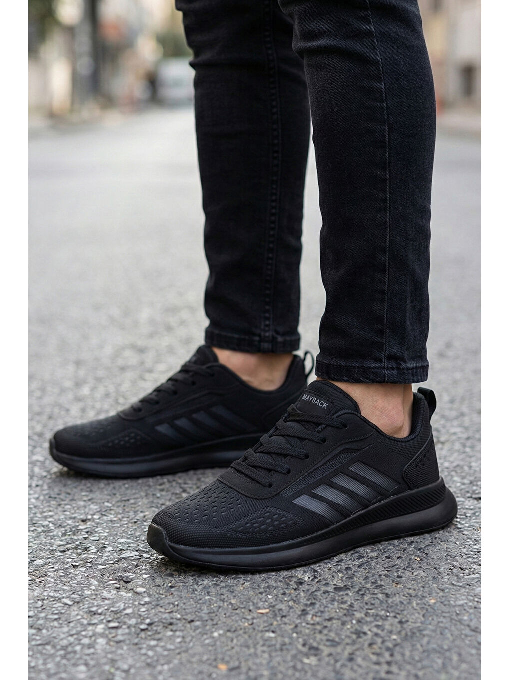 Siyah Duramo Günlük Ortopedik Erkek Sneaker Spor Ayakkabı-2