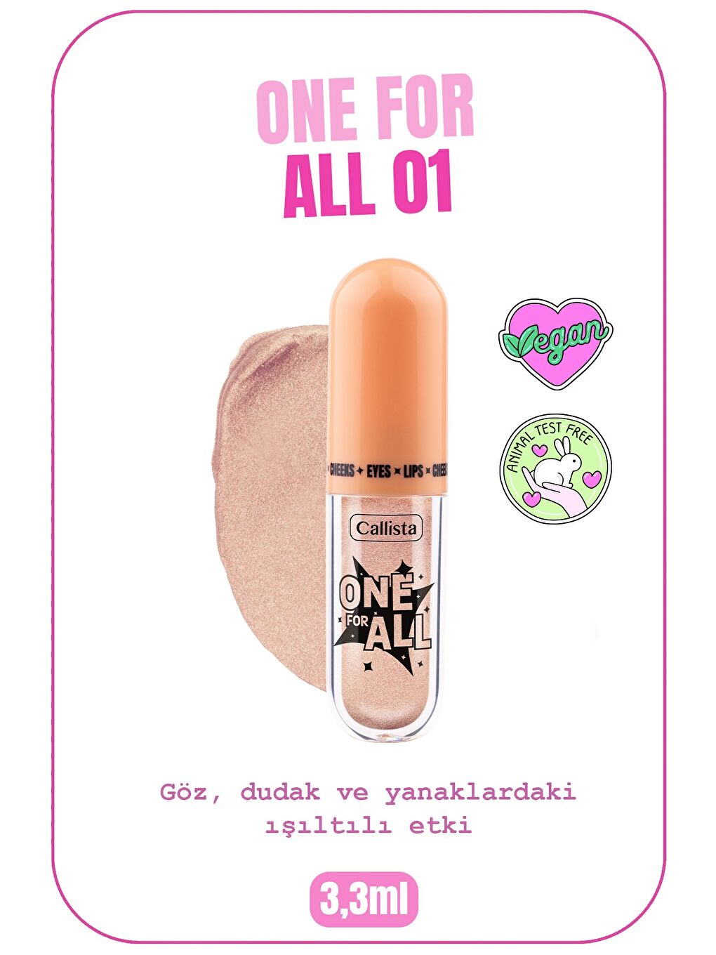 LC WAIKIKI Bej-Açık Kahverengi One For All 01 Daylight Eyes & Lips & Cheeks Likit Göz Farı