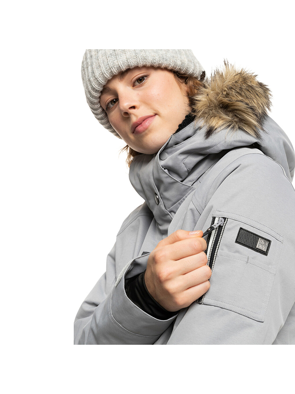 Kadın Snowboard Ceketi Meade Gri-2