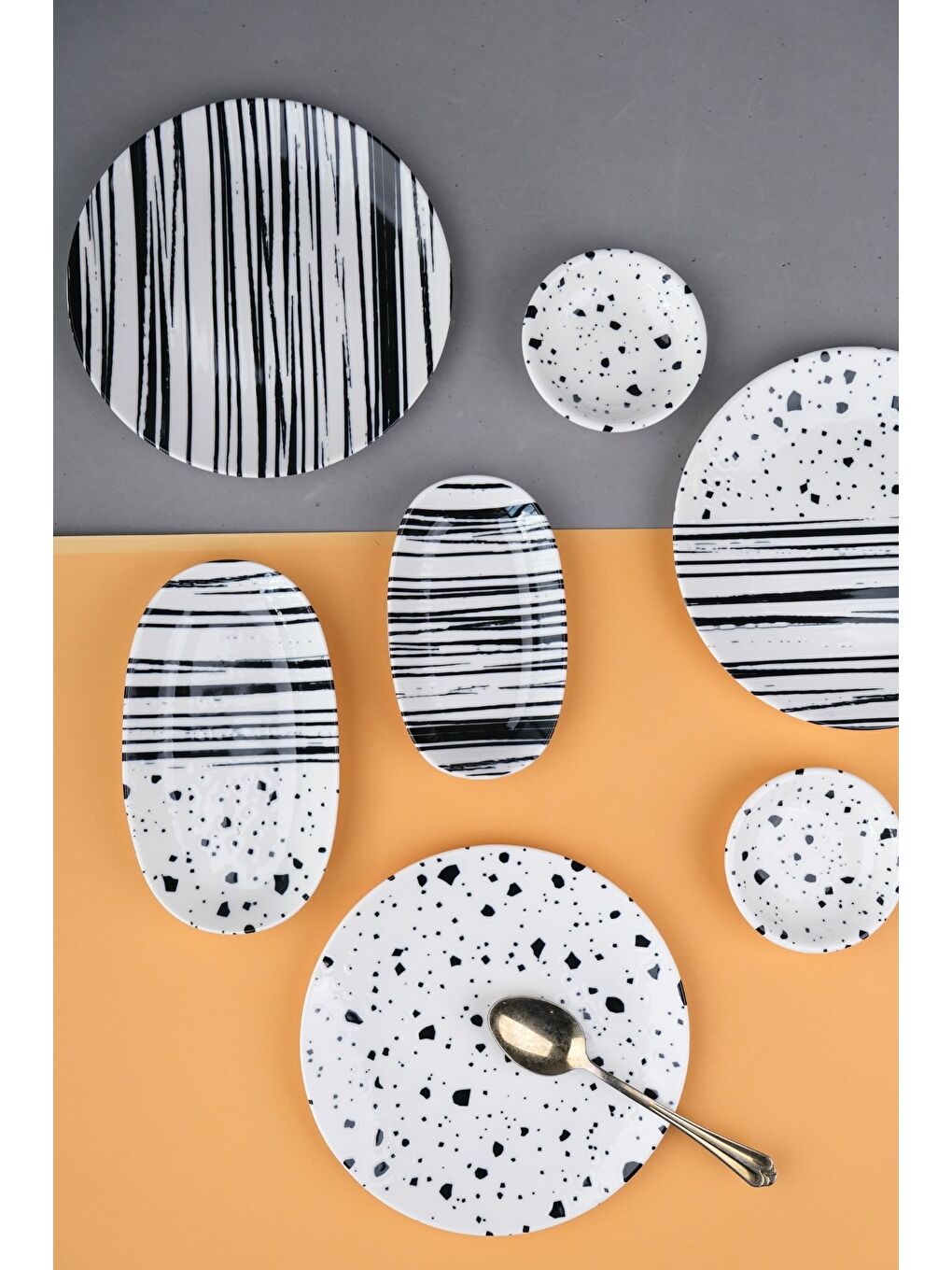 Beyaz Porselen Sidereal Kahvaltı ve İkram Takımı 6 Kişilik 14 Parça-1