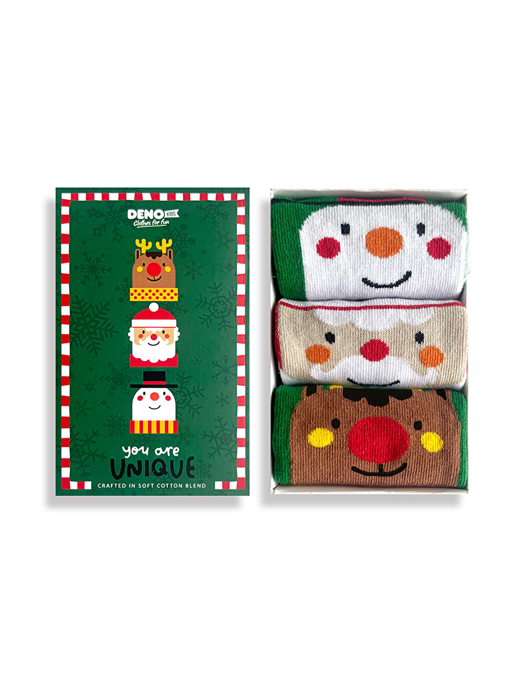 Karışık Yılbaşı Kız Erkek Çocuk 3lü Kutulu Çorap-1