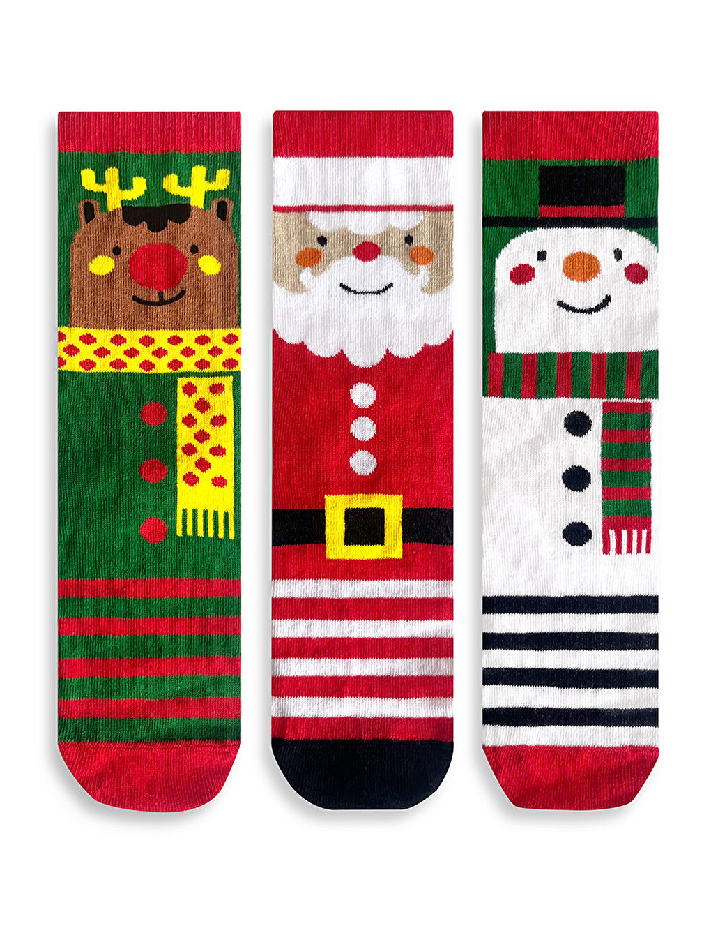 Karışık Yılbaşı Kız Erkek Çocuk 3lü Kutulu Çorap-2