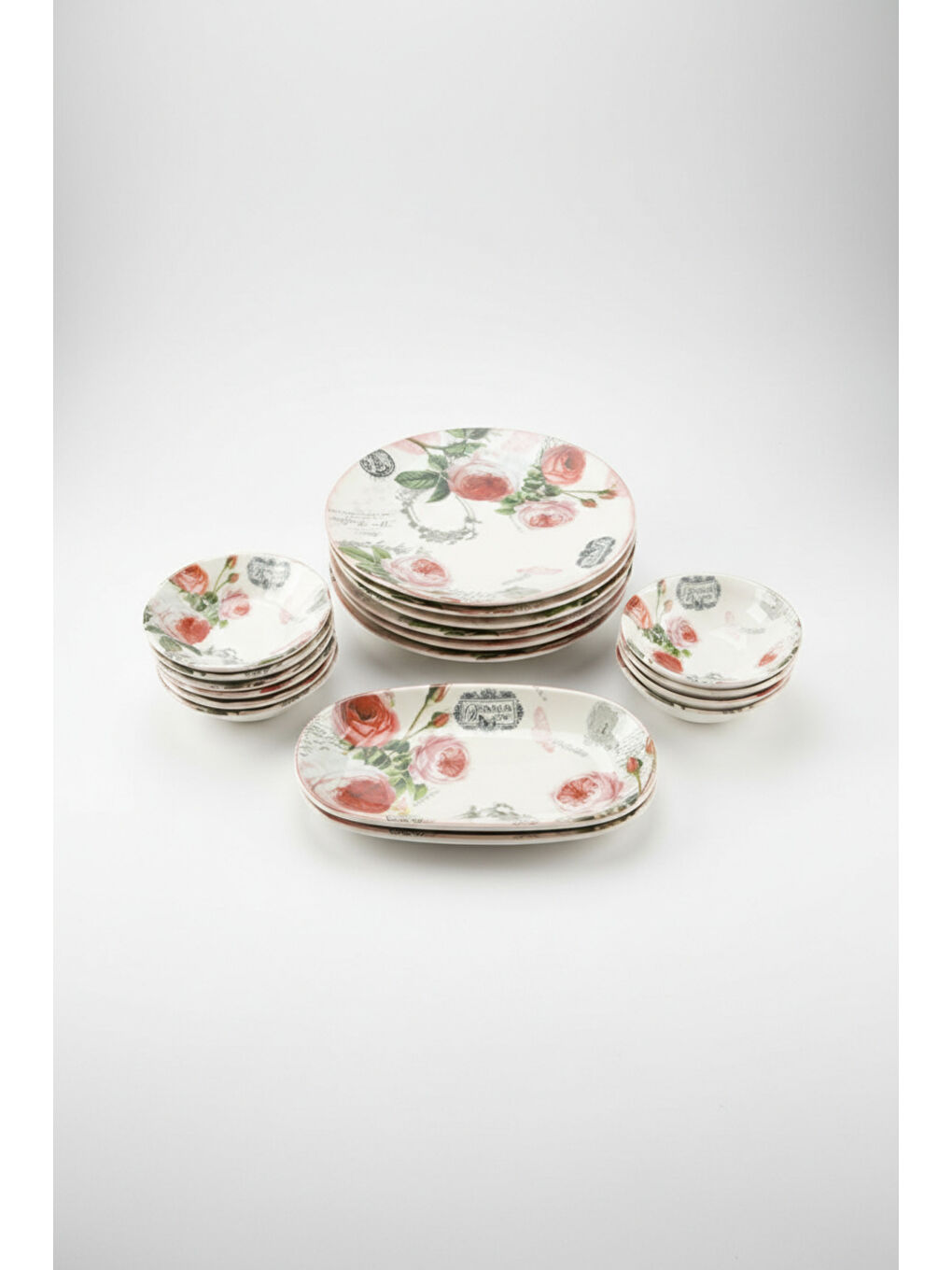 Beyaz Mono 18 Parça Kahvaltı Takımı-1