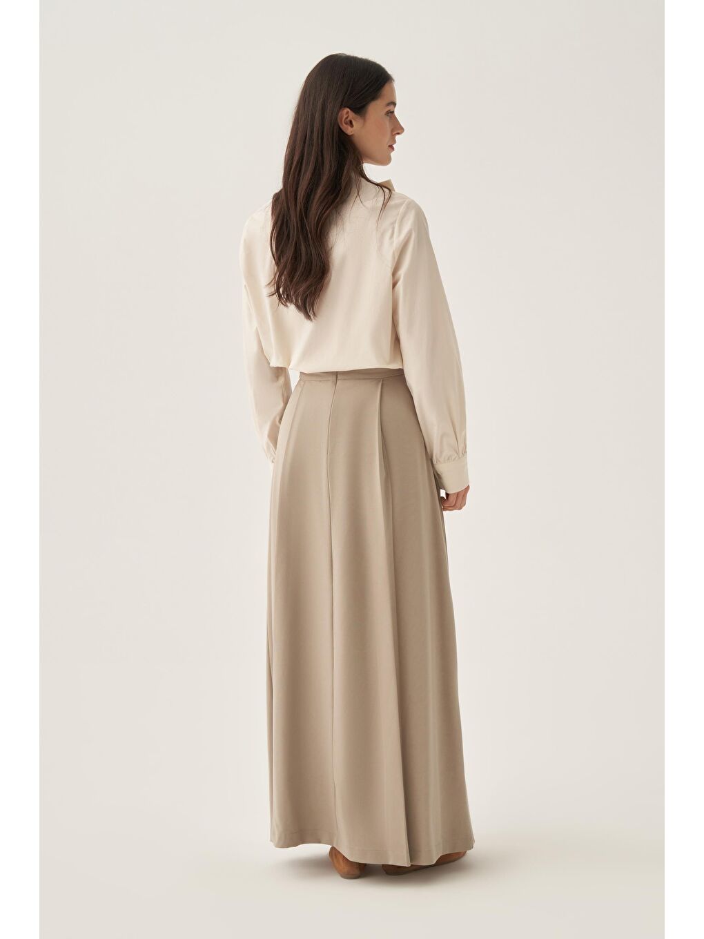 Bej-Önü Pileli Etek-3