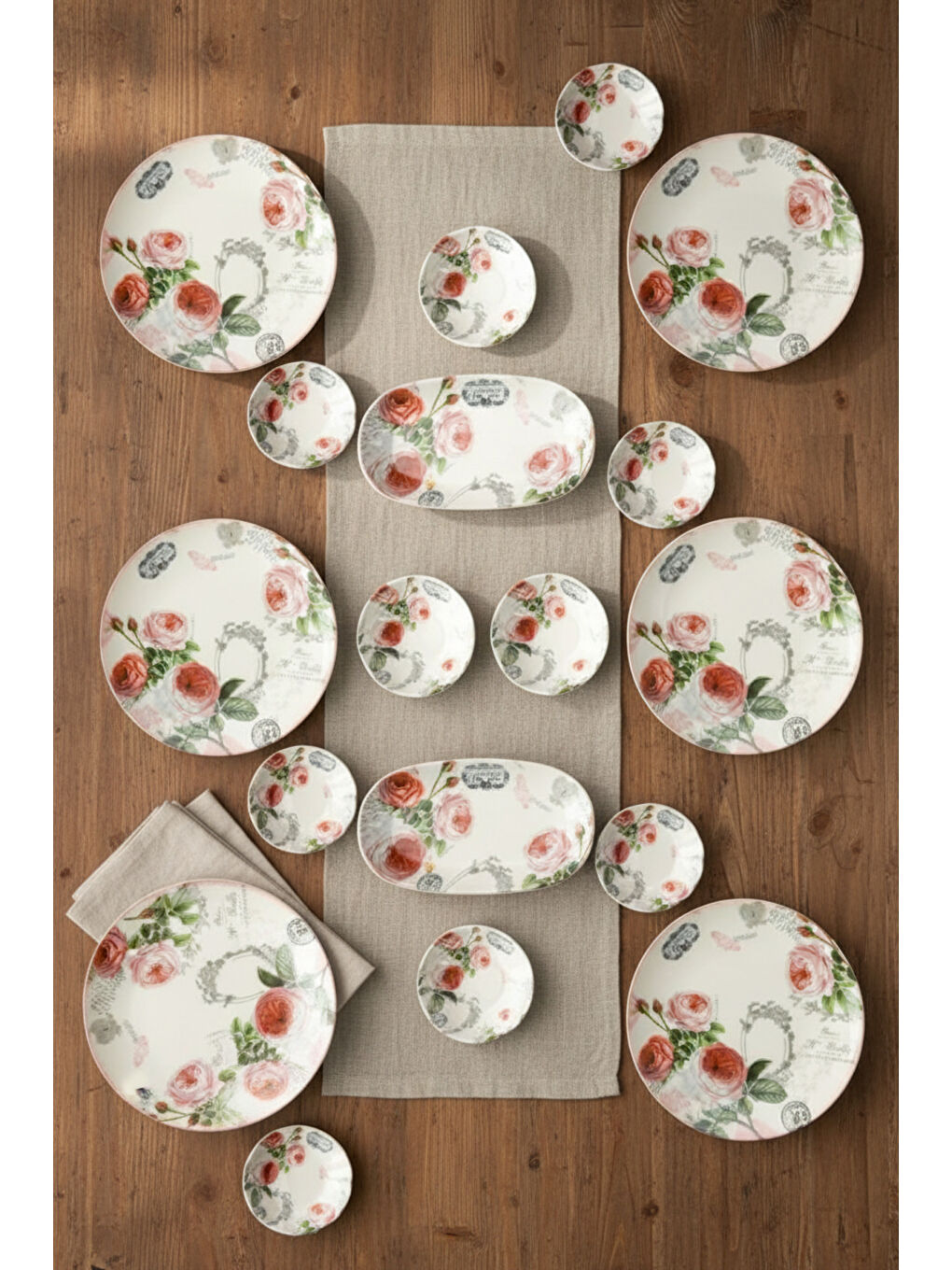 Beyaz Mono 18 Parça Kahvaltı Takımı-2