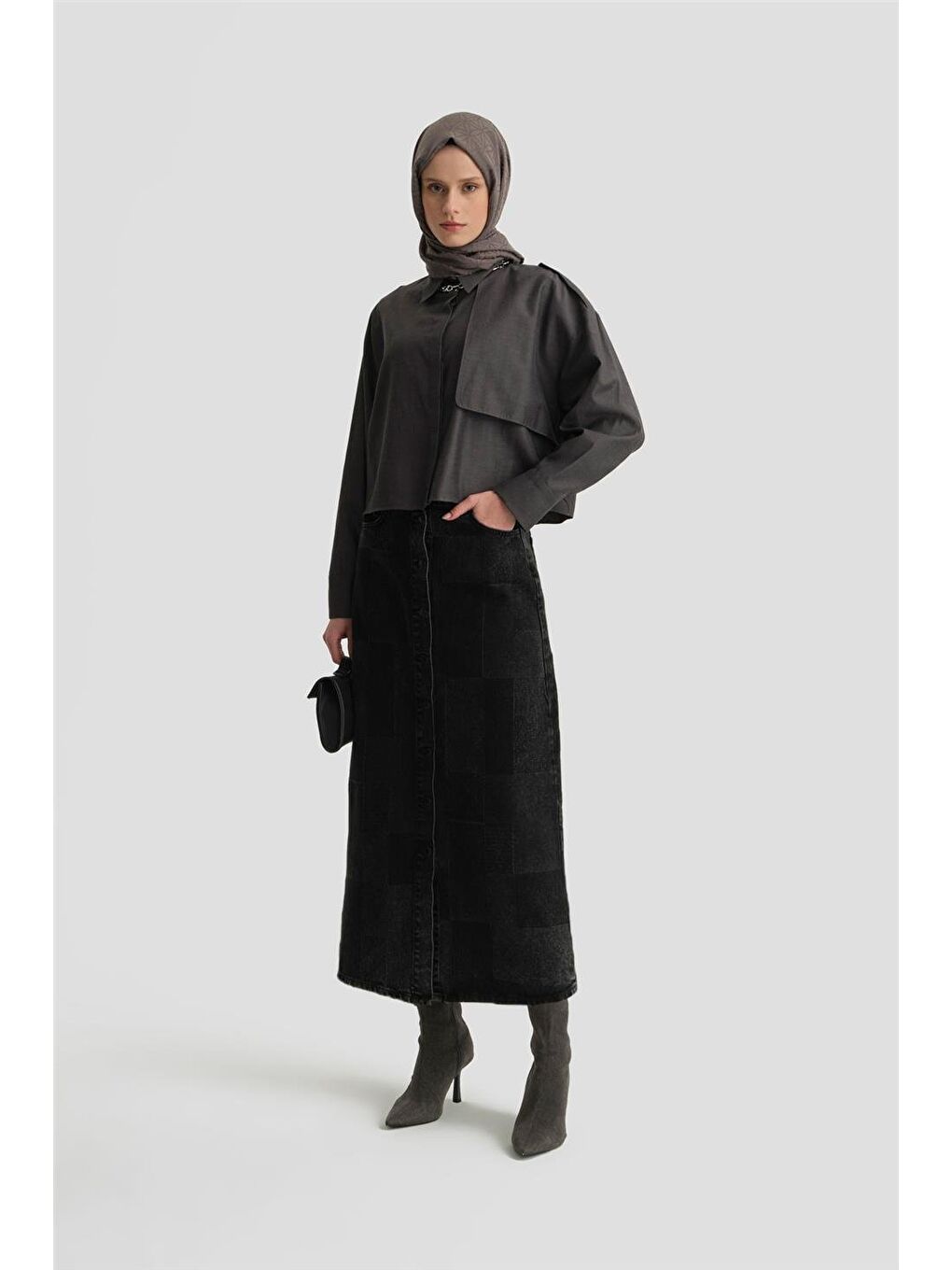 Gri Allerli Gömlek 24Kh3638 Antrasit-1