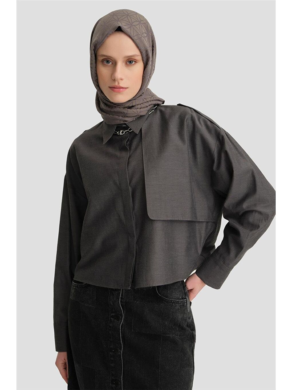 Gri Allerli Gömlek 24Kh3638 Antrasit-2