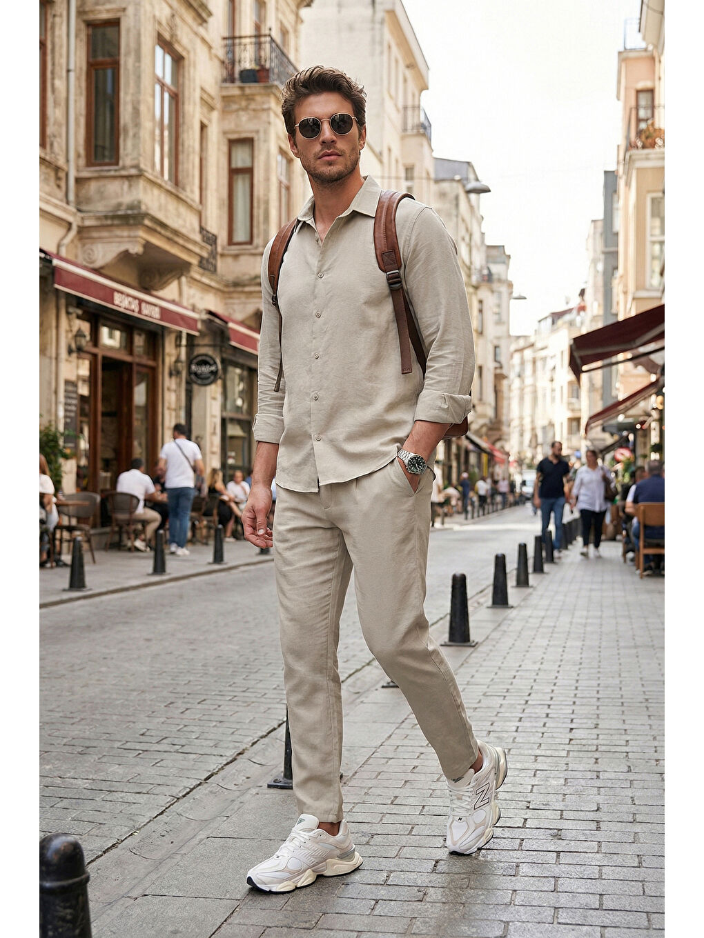 Bej Regular Fit Normal Bel Düz Paça Pantolon CF26S611639