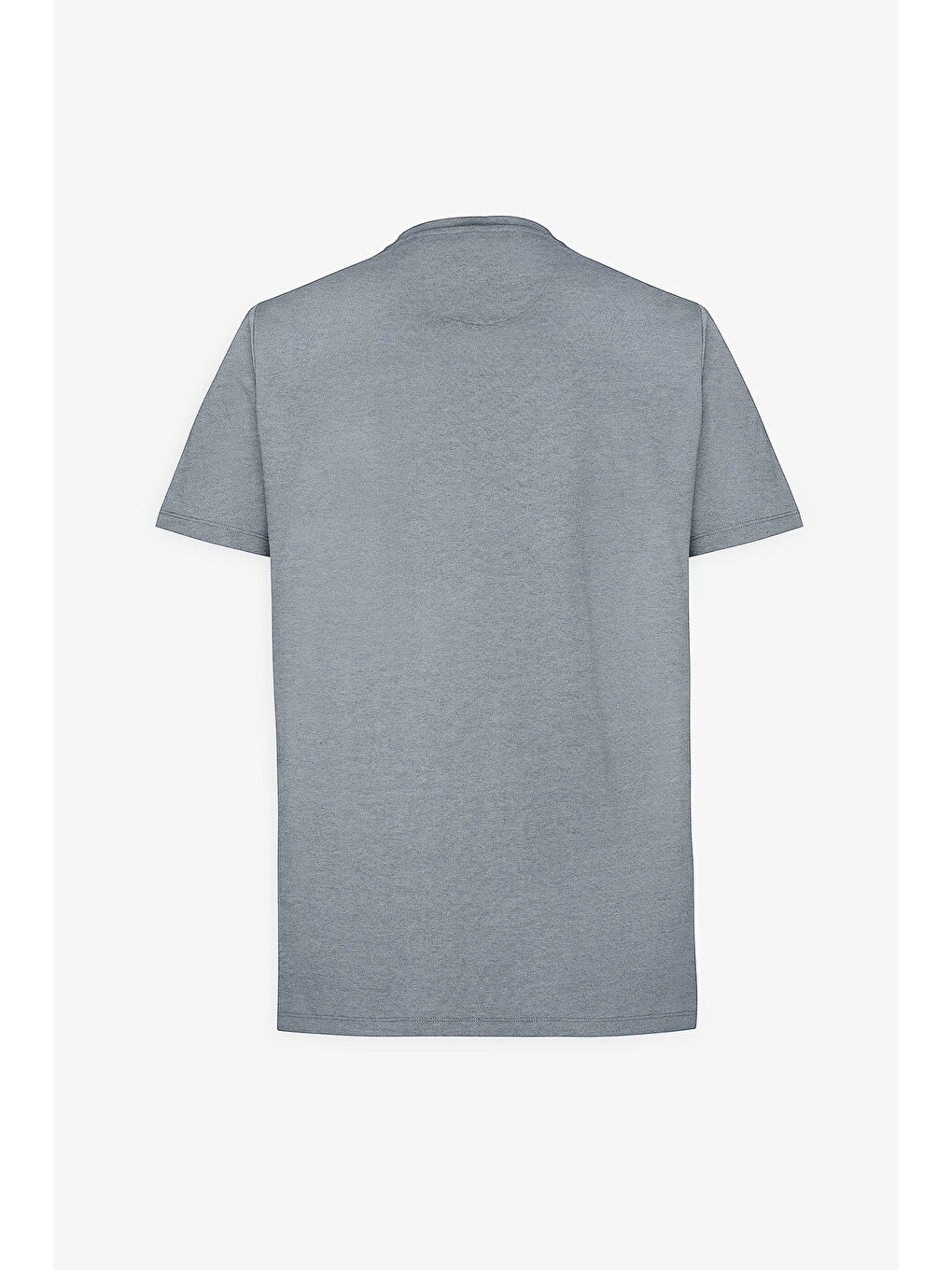 Erkek Mavi Slim Fit Dar Kesim Bisiklet Yaka Pamuklu Tişört-8