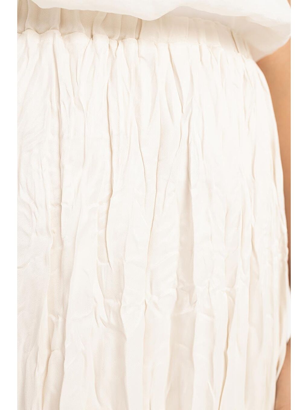 Beyaz Kemik-Lastikli Basic Etek-3