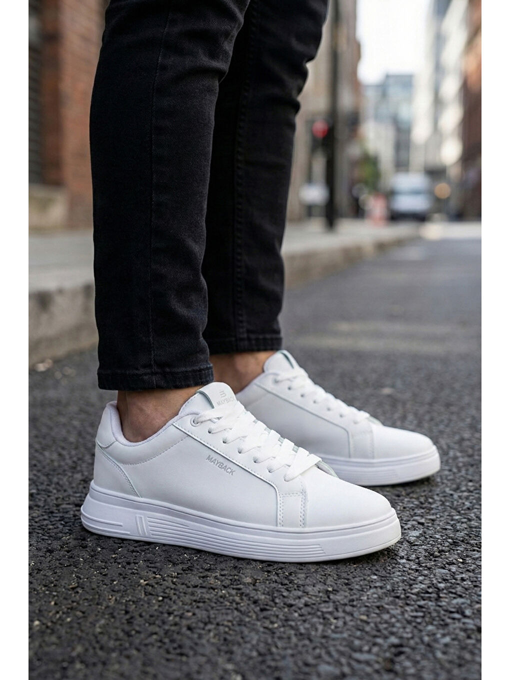 Beyaz Mayback Günlük Ortopedik Erkek Sneaker Spor Ayakkabı-2