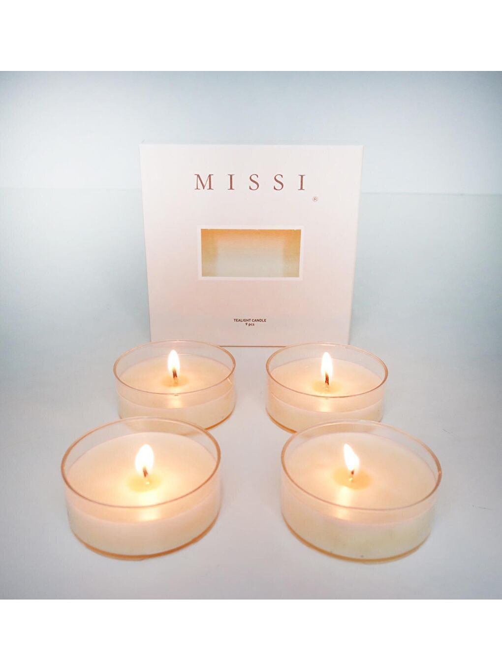 Missi Ekru 4lü Vanilya Sandal Kokulu Bitkisel Tealight Mum Seti - 1